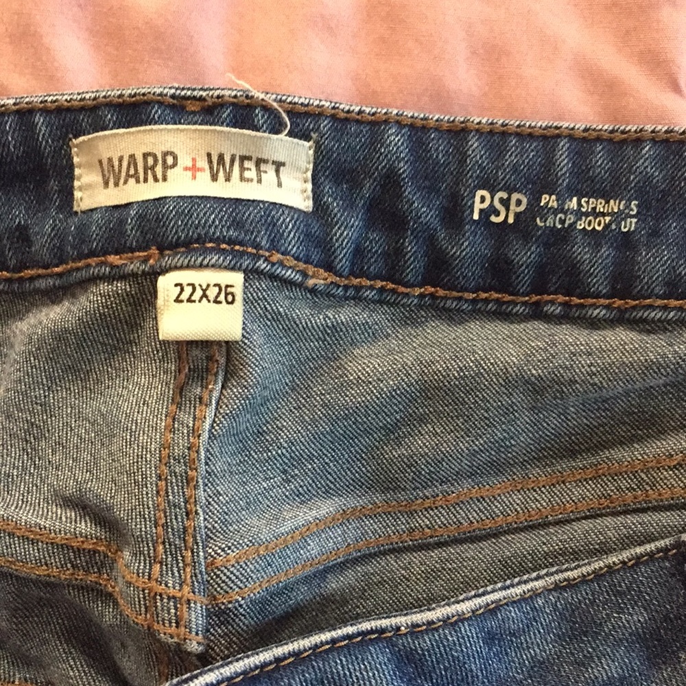 Warp & Weft Button Fly Ankle Boot Cut Jeans, 22 - Picture 5 of 7